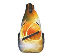 Borsa a tracolla Sport Basketball Fire Cold Burning Escursionismo Daypack Crossbody Shoulder Backpack Travel Chest Pack for Men Women