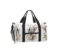 Borsa a tracolla sportiva a tracolla con stampa di pecore carine, grande borsa riutilizzabile da viaggio per le vacanze da donna, Elefante e Girasole, One Size