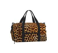 Borsa a tracolla sportiva con stampa bandiera del Perù - Grande borsa riutilizzabile da viaggio per le vacanze da donna, Strisce su Leopardi, One Size