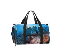 Borsa a tracolla sportiva con stampa divertente delfino che guarda te - Grande borsa riutilizzabile da viaggio per le vacanze da donna, Divertente delfino guardando a te, One Size