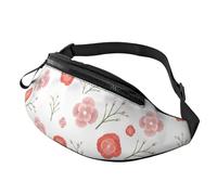Borsa a tracolla sportiva per il tempo libero, da corsa, casual, con portafogli a mani libere, Borsa da cintura per uomo e donna, rami fioriti rosa