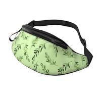 Borsa a tracolla sportiva per il tempo libero, da corsa, casual, con portafogli a mani libere, Borsa da cintura per uomo e donna, foglie di salice verde
