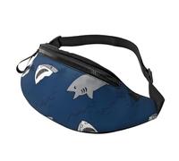 Borsa a tracolla sportiva per il tempo libero, da corsa, casual, con portafogli a mani libere, Borsa da cintura per uomo e donna, squali con la bocca aperta