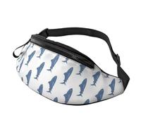 Borsa a tracolla sportiva per il tempo libero, da corsa, casual, con portafogli a mani libere, Borsa da cintura per uomo e donna, motivo: piccoli squali.