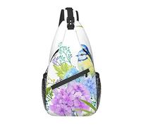 Borsa a tracolla Spring Bird Blue Flower Escursionismo Daypack Crossbody Shoulder Backpack Travel Chest Pack for Men Women