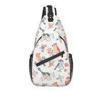 Borsa a tracolla Spring Bird Pastel Flower Hiking Daypack Crossbody Shoulder Backpack Travel Chest Pack for Men Women
