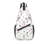 Borsa a tracolla Spring Floral Wildflower Botanical Hiking Daypack Crossbody Shoulder Backpack Travel Chest Pack for Men Women