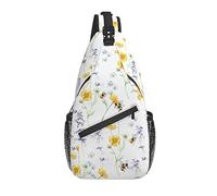 Borsa a tracolla Spring Flower Bumble Bee Escursionismo Daypack Crossbody Shoulder Backpack Travel Chest Pack for Men Women