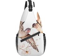 Borsa a tracolla Spring Swallows Bird Flower Hiking Daypack Crossbody Shoulder Backpack Travel Chest Pack for Men Women