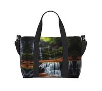 Borsa a tracolla stampata Waterfall View, adatta per viaggi d'affari, fitness e viaggi.