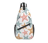 Borsa a tracolla Starfish Colorful Bright Summer Hiking Daypack Crossbody Shoulder Backpack Travel Chest Pack for Men Women