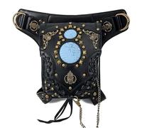 Borsa a tracolla Steampunk, borsa a tracolla gotica in pelle PU con catena, marsupio retrò for cosplay borsa