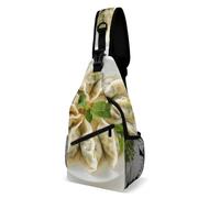 Borsa A Tracolla Sul Petto A Plate Of Dumplings Printed Monospalla Regolabile Sling Bag Resistente Zaino Monospalla Per Campeggio Il Ciclismo Escursioni