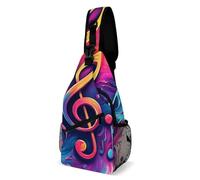 Borsa A Tracolla Sul Petto Abstract Music Notes Art Zaino Monospalla Portatile Monospalla Obliqua Crossbody Per Trekking Escursioni Viaggi