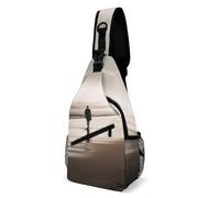 Borsa A Tracolla Sul Petto Alone At The Beach Portatile Zaino Monospalla Causal Borsa A Spalla Uomo Per Donna Alpinismo Uso Quotidiano 19X39Cm