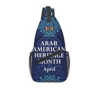 Borsa A Tracolla Sul Petto Arabn American Heritage Month Sling Bag Regolabile Monospalla Portatile Crossbody Per Trekking Viaggi Il Ciclismo