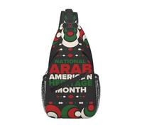 Borsa A Tracolla Sul Petto Arabn American Heritage Month Sling Bag Resistente Monospalla Obliqua Zaino Sul Petto Per Il Ciclismo Escursioni Campeggio