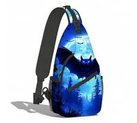 Borsa A Tracolla Sul Petto Bat In Moonlit Forests Sling Bag Uomo E Donna Zaino Monospalla Portatile Monospalla Per Escursioni Il Ciclismo Trekking
