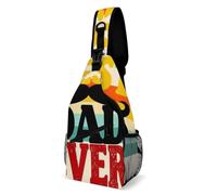 Borsa A Tracolla Sul Petto Beard Best Dad Ever Crossbody Resistente Monospalla Regolabile Sling Bag Per Escursioni Viaggi Campeggio