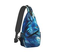 Borsa A Tracolla Sul Petto Boho Totem Native American Wolf Zaino Monospalla Obliqua Sling Bag Resistente Monospalla Per Il Ciclismo Viaggi Escursioni