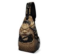 Borsa A Tracolla Sul Petto Cool Chinese Dragon King Monospalla Obliqua Sling Bag Regolabile Crossbody Per Trekking Il Ciclismo Viaggi