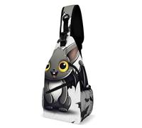 Borsa A Tracolla Sul Petto Cute Bat Zaino Monospalla Uomo E Donna Monospalla Regolabile Sling Bag Per Il Ciclismo Trekking Viaggi