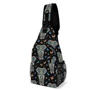 Borsa A Tracolla Sul Petto Elephant Butterfly Zaino Monospalla Resistente Sling Bag Uomo E Donna Crossbody Per Campeggio Il Ciclismo Trekking