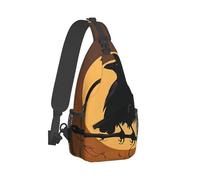 Borsa A Tracolla Sul Petto Full Moon Black Crow Crow Bird Sling Bag Obliqua Monospalla Regolabile Zaino Monospalla Per Trekking Viaggi Campeggio