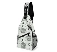Borsa A Tracolla Sul Petto Goth Gothic Moon Mushroom Crossbody Resistente Monospalla Obliqua Sling Bag Per Trekking Viaggi Campeggio