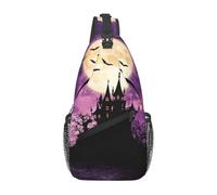 Borsa A Tracolla Sul Petto Halloween Bat Cute Pumpkin Sling Bag Resistente Zaino Sul Petto Uomo E Donna Zaino Monospalla Per Campeggio Viaggi Il Ciclismo