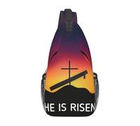 Borsa A Tracolla Sul Petto He Is Risen Happy Easter Day Sling Bag Uomo E Donna Crossbody Obliqua Zaino Sul Petto Per Il Ciclismo Campeggio Trekking
