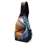 Borsa A Tracolla Sul Petto Ice Water Fire Baseball Ball Sling Bag Resistente Zaino Monospalla Uomo E Donna Crossbody Per Il Ciclismo Escursioni Viaggi