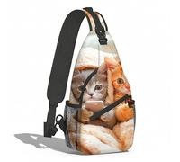 Borsa A Tracolla Sul Petto Kittens Under Blanket With Phones Zaino Monospalla Uomo E Donna Monospalla Regolabile Sling Bag Per Il Ciclismo Trekking Escursioni
