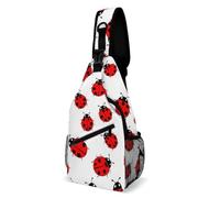Borsa A Tracolla Sul Petto Ladybug Red Black Dots White Monospalla Obliqua Crossbody Uomo E Donna Zaino Monospalla Per Escursioni Viaggi Il Ciclismo