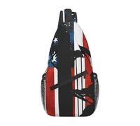 Borsa A Tracolla Sul Petto Lineman American Flag Electric Cable Lineman Zaino Monospalla Resistente Zaino Sul Petto Regolabile Crossbody Per Trekking Viaggi Escursioni
