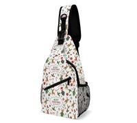 Borsa A Tracolla Sul Petto Merry Christmas Deer Candy Cane Monospalla Uomo E Donna Crossbody Obliqua Zaino Sul Petto Per Trekking Escursioni Il Ciclismo
