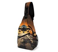 Borsa A Tracolla Sul Petto Military Plane Landing On Airforce Runways Pratica Borsello Uomo Antifurto Borsa Crossbody Per Ciclismo Donna Moto 19X39Cm