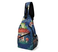 Borsa A Tracolla Sul Petto Moon Mushroom Frog Zaino Monospalla Resistente Sling Bag Uomo E Donna Monospalla Per Escursioni Il Ciclismo Trekking