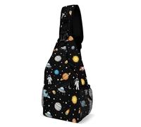 Borsa A Tracolla Sul Petto Outer Space Constellation Solar System Galaxy Rocket Planet Zaino Sul Petto Portatile Zaino Monospalla Resistente Monospalla Per Trekking Viaggi Il Ciclismo