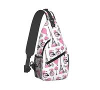 Borsa A Tracolla Sul Petto Paris Pink Eiffel Tower Zaino Monospalla Uomo E Donna Crossbody Resistente Zaino Sul Petto Per Escursioni Il Ciclismo Viaggi