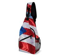 Borsa A Tracolla Sul Petto Puerto Rico Flag Monospalla Uomo E Donna Zaino Sul Petto Resistente Crossbody Per Trekking Campeggio Il Ciclismo