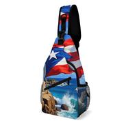 Borsa A Tracolla Sul Petto Puerto Rico Flag Sling Bag Regolabile Zaino Monospalla Resistente Monospalla Per Trekking Escursioni Viaggi