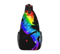 Borsa A Tracolla Sul Petto Rainbow Galaxy Unicorns Sling Bag Obliqua Crossbody Uomo E Donna Monospalla Per Trekking Escursioni Il Ciclismo