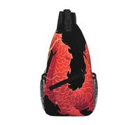 Borsa A Tracolla Sul Petto Red Chinese Dragon Sling Bag Uomo E Donna Monospalla Obliqua Zaino Monospalla Per Trekking Campeggio Escursioni