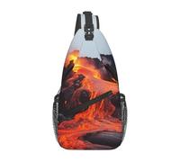 Borsa A Tracolla Sul Petto Red Hot Lava From Kilauea Volcano Moda Zaino Monospalla Poliestere Borsa A Petto Per Palestra Outdoors Alpinismo 19X39Cm