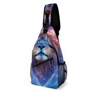 Borsa A Tracolla Sul Petto Space Galaxy Lion Animal King Star Zaino Monospalla Resistente Monospalla Uomo E Donna Zaino Sul Petto Per Viaggi Il Ciclismo Campeggio