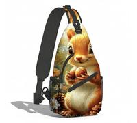Borsa A Tracolla Sul Petto Squirrel With Nut In Forests Zaino Monospalla Resistente Zaino Sul Petto Regolabile Monospalla Per Escursioni Campeggio Trekking
