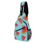Borsa A Tracolla Sul Petto Watermelon Blue Monospalla Resistente Sling Bag Uomo E Donna Zaino Monospalla Per Campeggio Escursioni Trekking