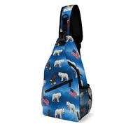 Borsa A Tracolla Sul Petto Wolves Eagle Wolf American Flag Zaino Monospalla Uomo E Donna Monospalla Regolabile Zaino Sul Petto Per Trekking Viaggi Il Ciclismo