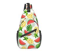 Borsa a tracolla Summer Fruit Watermelon Pine Palm Hiking Daypack Crossbody Shoulder Backpack Travel Chest Pack for Men Women